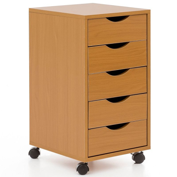 Wohnling rolcontainer 33x64x38cm beuken MDF hout, WL5.924