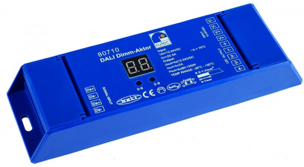 rutec Projekt DALI dimactuator 4x1 kanaal 1 adres, DALI dimactuator 240W / 12V 480W / 24V monochroom, PHZ710
