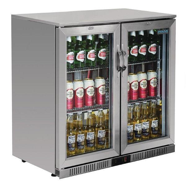 Polar G serie RVS staafkoelkast met 2 vouwdeuren 208L, GL008