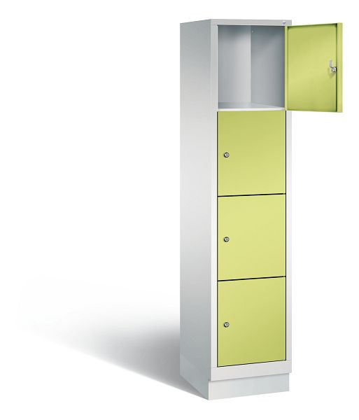 C+P lockerkast Evolo, H1800xB420xD500mm, kleur: lichtgrijs / virid groen, 48020-124 S10068