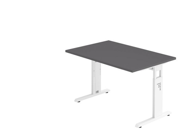 Hammerbacher bureau C-poot 120x80cm grafiet/wit, werkhoogte 65-85 cm, VOS12/G/W