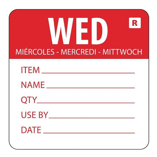 Vogue kleurcode sticker woensdag, VE: 500 stuks, L068