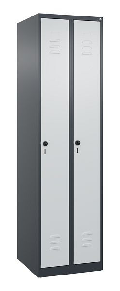 C+P luierkluis Classic PLUS, 2 vakken, 1850x500x500mm, 7016/7035, veiligheidsdraaigrendel, 080000-29 S10011