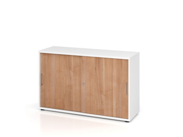 Hammerbacher schuifdeurkast 1752S BS, 2 OH, romp: wit / voorkant: walnoot, 120 x 40 x 74,8 cm (BxDxH), V1752S/W/N/BS