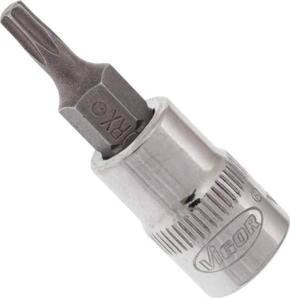 VIGOR TORX® schroevendraaierbit, hol vierkant 6,3 mm (1/4 inch), binnen TORX® profiel, T15, V2443N