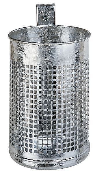 Renner afvalcontainer ca. 50 L, geperforeerd, voor wand- en paalmontage, thermisch verzinkt, 7014-00FV