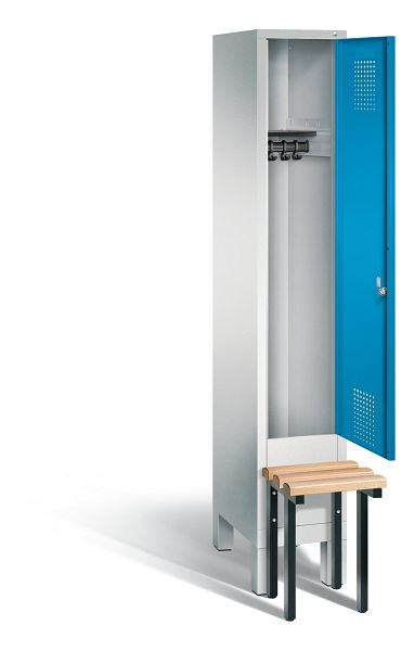 C+P garderobekast Evolo, H1850xB320xD815mm, kleur: lichtgrijs / lichtblauw, 48030-10 S10007