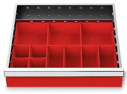 Bedrunka + Hirth kleine onderdelen dozen set, 12 stuks, R 18-16, paneelhoogte 75 mm, afmetingen in mm (BxDxH): 450 x 400 x 55, 146-132-075