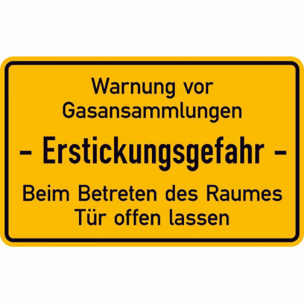 Stein HGS HGS informatiebord, waarschuwing voor gasophoping - verstikkingsgevaar - bij het betreden van de kamerdeur..., 11.5354