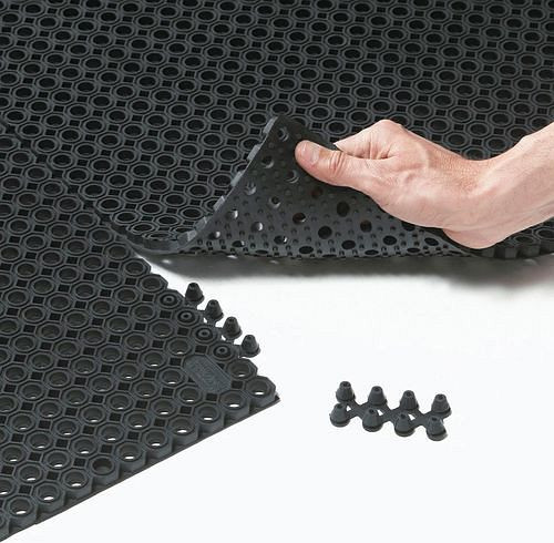 DENIOS verbindingselement voor vuilbestrijdingsmat OF, 12 mm dik, zwart, VE: 10 stuks, 162-159