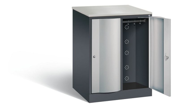 C+P XL lockerkast Resisto, H1077xW772xD640mm, kleur: zwart-grijs/wit aluminium, 8271-273 S10036