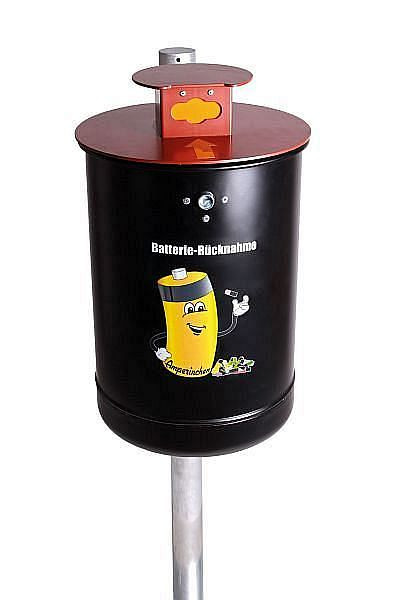 Renner batterijcollector "Amperinchen" rond, geschikt voor alle gangbare batterijformaten, gegalvaniseerd, thermisch verzinkt, 7501-00FV