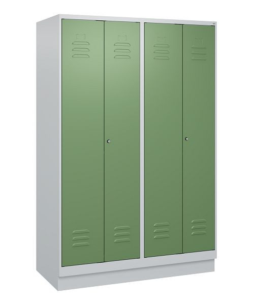 C+P luierkluis Classic PLUS SW, onderbouw, 4 vakken, 1800x1200x500mm, 7035/6011, cilindersloten, 0800227-40 S10021