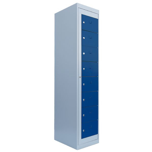 Lüllmann verdeelkast, 1 compartiment, 8 compartimenten, 1800 x 400 x 500 mm, lichtgrijs/gentiaanblauw, 526081