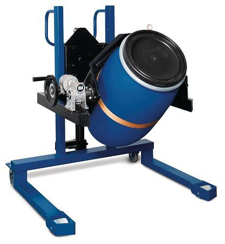 DENIOS vatheffer FW 12 van staal, breed chassis, voor vaten van 60 tot 220 liter, 181-090