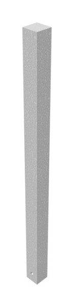 Schake RVS paal 70 x 70 mm, vast, voor inzetting in beton, totale lengte: 1200 mm, zonder slot, zonder oog, 4070
