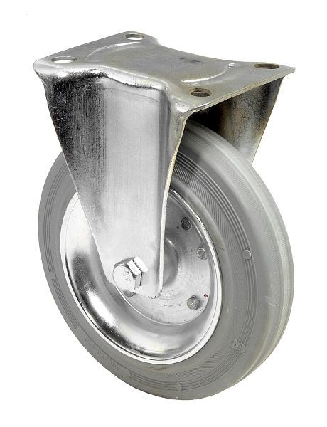 BS rollen transportrol, vaste rol, wielbreedte 37 mm, wiel-Ø 125 mm, draagvermogen 100 kg, stalen velg, rollager, plaat, verpakking: 2 stuks, L410.B56.125
