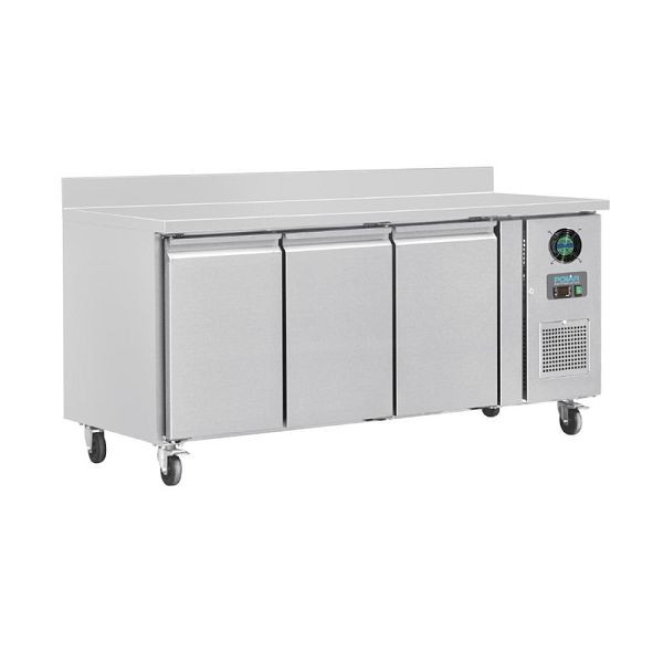 Polar U-serie 3-deurs RVS vriezer met spatscherm 417Ltr, DL917