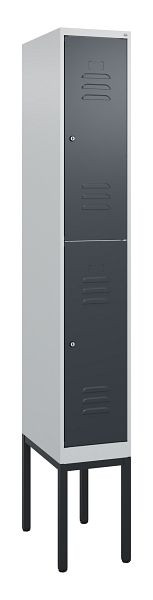 C+P dubbeldekskast Classic PLUS, frame, 2120x300x500mm, 7035/7016, cilindersloten, 0803307-10 S10023
