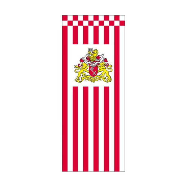 Stein HGS HGS Staatsvlag van Bremen (Senaat), 300 x 120 cm (staand formaat), met kunststof karabijnhaak, FlagTop 160 g/m², voor vlaggenmasten 7 m, met ajoursteek voor Ø 4 cm giek, 26305