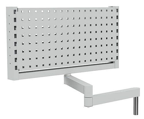 Bedrunka + Hirth zwenkarm met zwenkframe en dubbelzijdig geperforeerde wand, afmetingen in mm (BxDxH): 640 x 40 x 302, 07.98.09