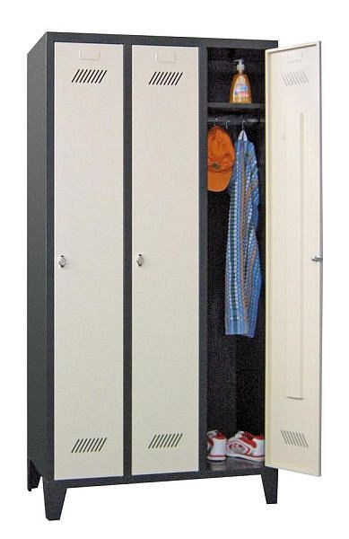 Pavoy Kleiderschrank mit Füßen 1850/500/900, 3 Abteile, Drehriegelverschluss, 60201-313-032-910
