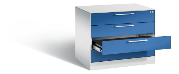 C+P archiefkast Asisto, H710xB800xD600mm, kleur: lichtgrijs / gentiaanblauw, beugelgreep, 146273-424 S10007