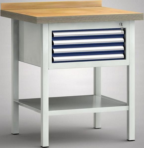 KLW standaard werkbank - 750 x 700 x 840 mm L x B x H, WS057N-0750M40-E7020