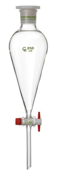 Rettberg scheitrechter, 2000 ml, Squibb, schaalverdeling, PTFE plug NS 18,8/6 mm boring, PE stop NS 29/32, borosilicaatglas 3.3, 114132163