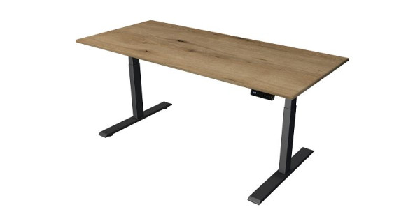 Kerkmann sta-/zittafel B 1800 x D 800 mm, antraciet, elektrisch in hoogte verstelbaar van 630 - 1270 mm, eiken/antraciet, 10271855