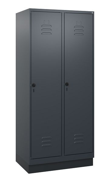 C+P luierkluis Classic PLUS met middenwand, bodem, 2 vakken, 1800x800x500mm, 7016/7016, veiligheidsdraaigrendel, 0800207-22F S10012