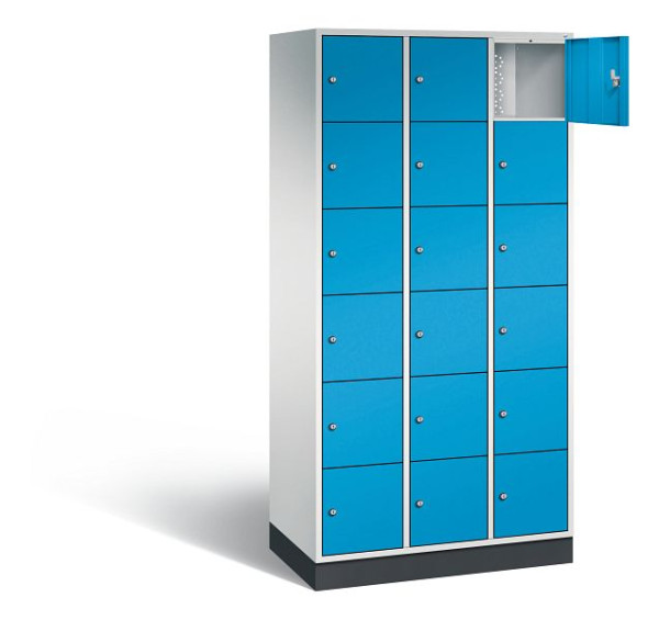 C+P lockerkast Intro, H1950xW920xD490mm, kleur: lichtgrijs / lichtblauw, 8670-301 S10002