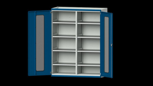 ANKE werkbanken, zware kast, model 401, 1485 x 630 x 1950 mm, zichtvlak van plexiglas, RAL 7035/5010, 620.291