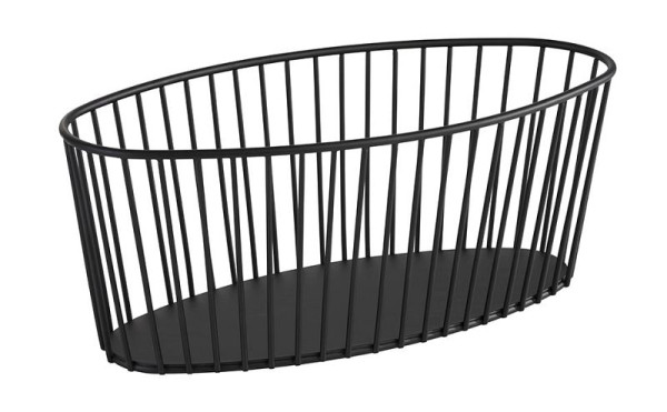 APS mand -URBAN-, 30 x 14 cm, hoogte: 12 cm, ovaal, metaal, zwart, 30413