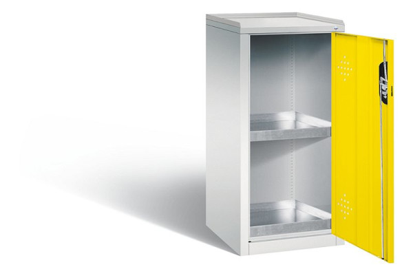 C+P klimaatkast Acurado, H1000xB502xD500mm, kleur: lichtgrijs/verkeersgeel, verzonken handgreep, 8721-315 S10137