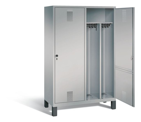 C+P zwart wit kastje Evolo, H1850xW1190xD500mm, kleur: wit aluminium, 48210-40 S10071
