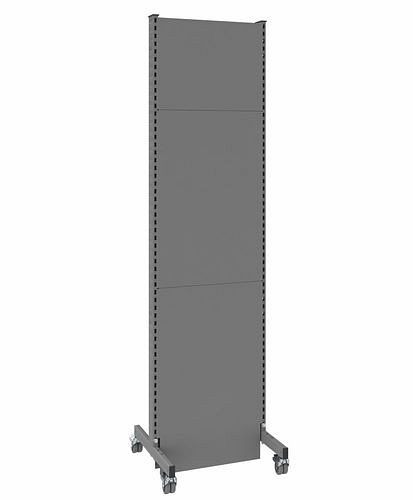 DENIOS mobiele akoestische scheidingswand, basisveld, B 625, H 2500 mm, eenzijdige akoestische geperforeerde plaat, grijs, 293065