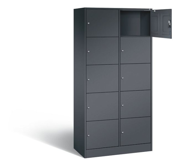 C+P lockerkast serie 8070, H1950xB900xD480mm, kleur: zwart-grijs, 82700-20 S10026