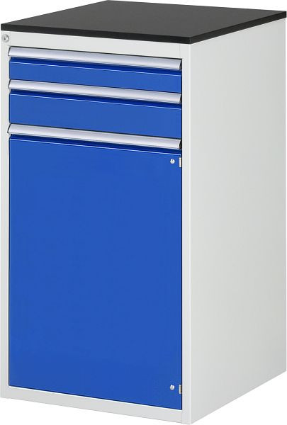 RAU ladekast serie 7000, B580xD650xH1030mm, laden: 1xH90, 1xH120mm, draaideur H720mm, werkblad melaminehars gecoat, 03-L7.12AR-M.11