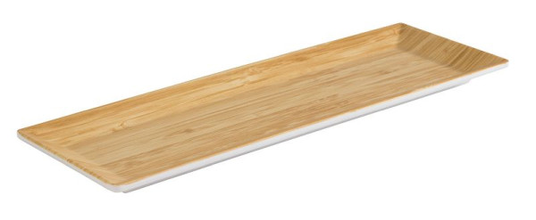 APS dienblad -BAMBOE-, 31 x 10,5 cm, hoogte: 2 cm, melamine, binnenkant: bamboelook, buitenkant: wit, 84805