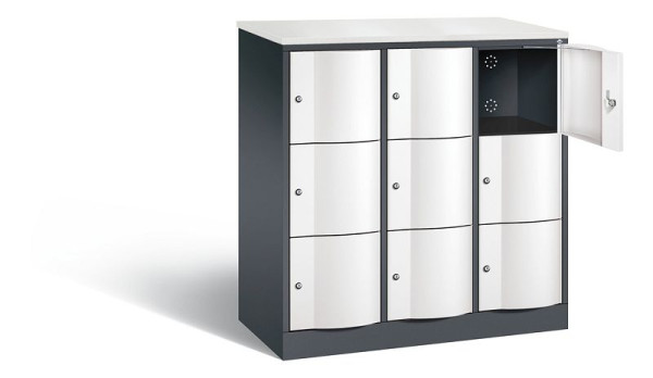 C+P lockerkast Resisto, H1255xB1148xD540mm, kleur: zwartgrijs / verkeerswit, 8573-372 S10698