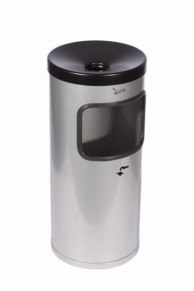 TKG afval-asbak combinatie RONDO KOMBI wandmodel nieuwzilver, 360044