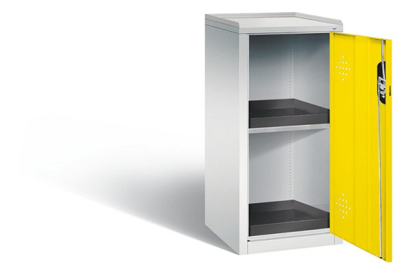 C+P klimaatkast Acurado, H1000xB502xD500mm, kleur: lichtgrijs/verkeersgeel, verzonken handgreep, 8721-316 S10041