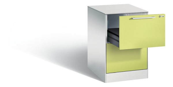 C+P archiefkast Asisto, H710xB440xD600mm, kleur: lichtgrijs / virid groen, beugelgreep, 146 275-221 S10018