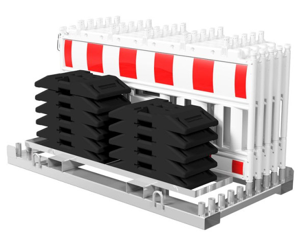 Schake slagboompoort SET 1, met traverse en 10 slagboomhekken type NOX met adapters, 33420KA2-SET1