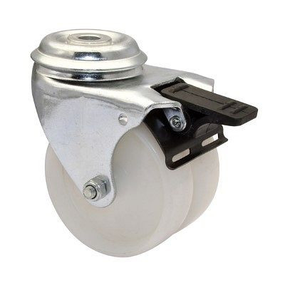 WAGNER App sturend dubbel wiel RÜLO ECO diameter 75mm, PP, glijlager, rem, draagvermogen 60kg, VE: 4 stuks, 23327701