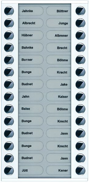 TCS beldrukkeruitbreiding voor audio voordeurstation serie PES/AVE 28 beldrukkers (rechts/links uitgelijnd), AP wit, PET28-WS/04