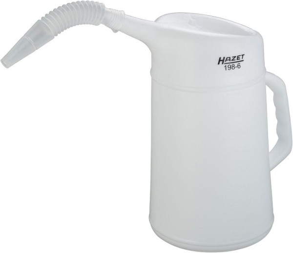 Hazet maatbeker, voor remvloeistof, met tuit, materiaal: HDPE kleur: wit/ transparant, inhoud: 5 l, 198-6