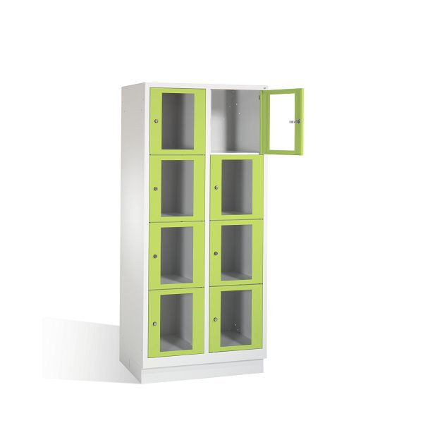 C+P lockerkast Classic, H1800xW810xD500mm, kleur: lichtgrijs / virid groen, 8020A224 S10008