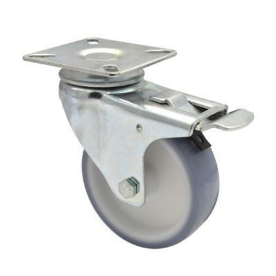 WAGNER Apparate-Lenkrolle Durchmesser 75mm, TPR,soft, Gleitlager, Feststeller, Tragkraft 60kg, VE: 10 Stück, 3377501